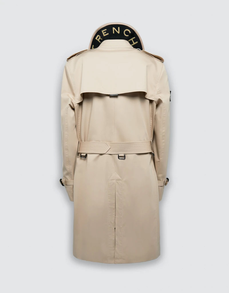 デュークリラックストレンチコート（ストーン/ブラック/ゴールド）